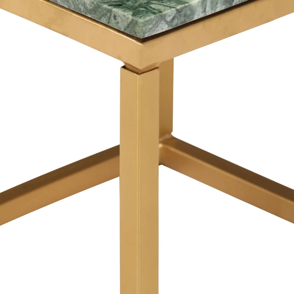 Foto 3 pulgar | Mesa De Café Vidaxl Green Real Stone Con Textura De Mármol - Venta Internacional.