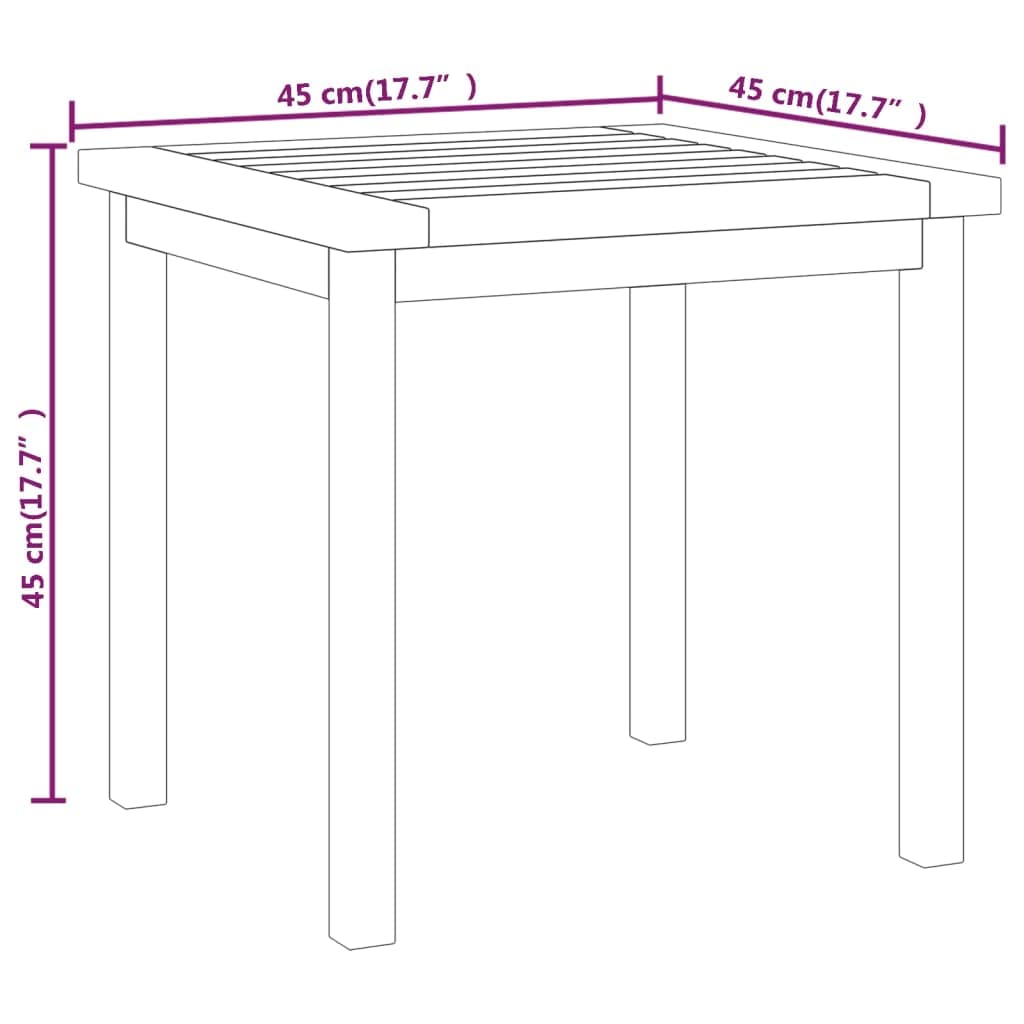Foto 8 pulgar | Mesa Auxiliar Vidaxl De Madera Maciza De Teca  45 X 45 X 45 Cm  Color Marrón - Venta Internacional.