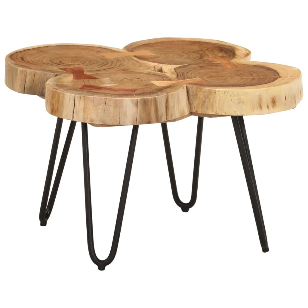 Foto 1 | Mesa De Café Vidaxl De Madera Maciza De Acacia Con Marco De Hierro 52 X 50 X 36 Cm - Venta Internacional.