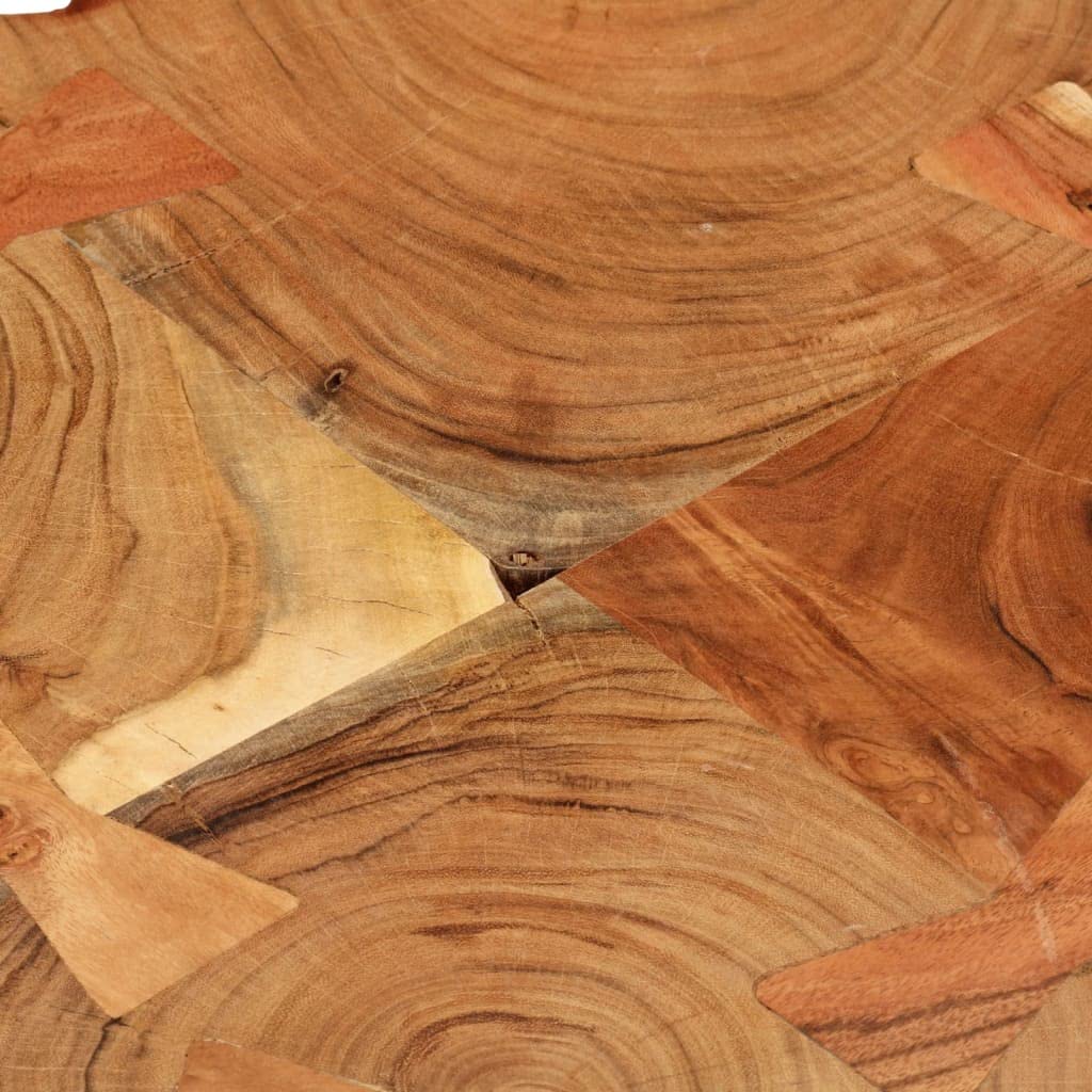 Foto 8 pulgar | Mesa De Café Vidaxl De Madera Maciza De Acacia Con Marco De Hierro 52 X 50 X 36 Cm - Venta Internacional.