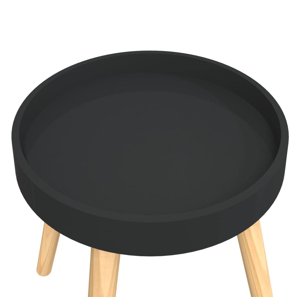 Foto 6 pulgar | Mesa Auxiliar Vidaxl Con Extremo Redondo Y Patas De Madera De Pino Negro - Venta Internacional.