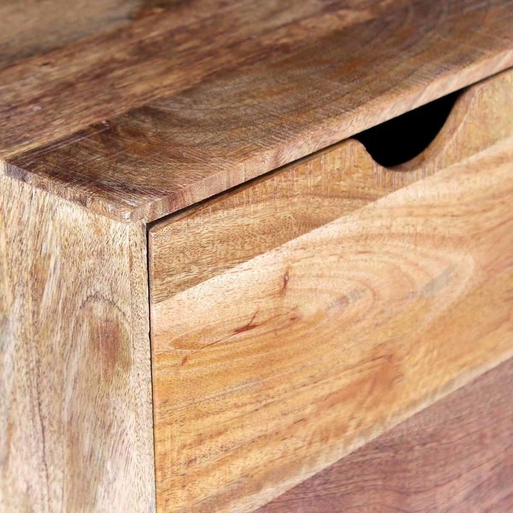 Foto 2 | Mesa Auxiliar Vidaxl De Madera De Mango De Estilo Industrial Con Ruedas  Color Marrón - Venta Internacional.