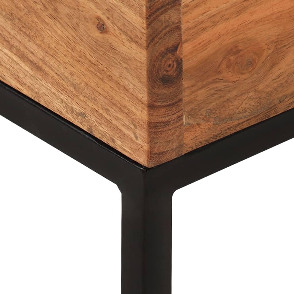 Foto 5 pulgar | Mesa Auxiliar Vidaxl De Madera Maciza De Acacia 30 X 30 X 33 Cm Con Patas De Hierro - Venta Internacional.