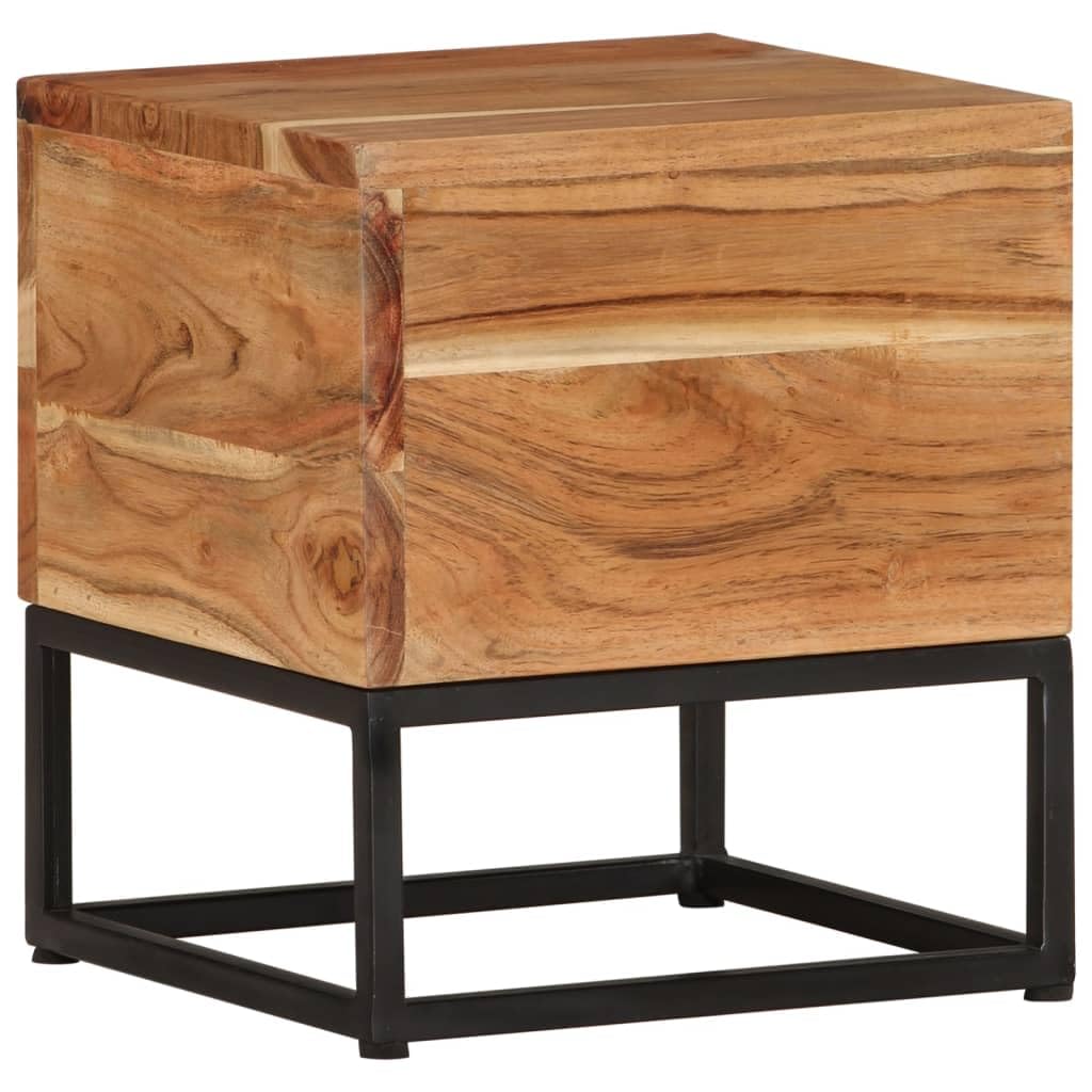 Foto 8 pulgar | Mesa Auxiliar Vidaxl De Madera Maciza De Acacia 30 X 30 X 33 Cm Con Patas De Hierro - Venta Internacional.