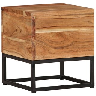 Foto 7 | Mesa Auxiliar Vidaxl De Madera Maciza De Acacia 30 X 30 X 33 Cm Con Patas De Hierro - Venta Internacional.