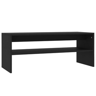 Foto 2 | Mesa De Café Vidaxl De Aglomerado Negro Con Estante 100x40x40 Cm - Venta Internacional.