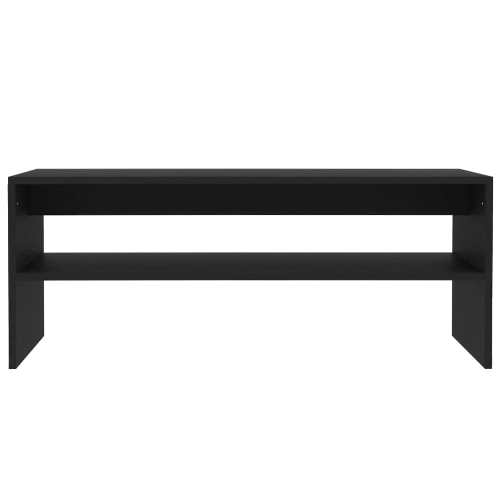 Foto 6 pulgar | Mesa De Café Vidaxl De Aglomerado Negro Con Estante 100x40x40 Cm - Venta Internacional.