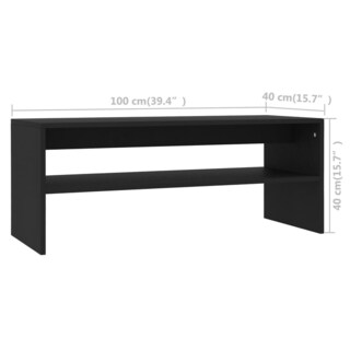 Foto 7 | Mesa De Café Vidaxl De Aglomerado Negro Con Estante 100x40x40 Cm - Venta Internacional.