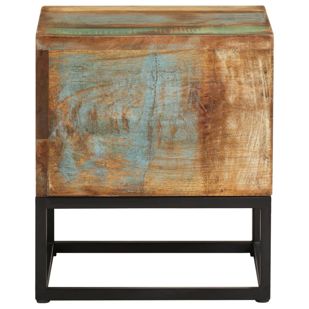 Foto 4 pulgar | Mesa Auxiliar Vidaxl De Madera Maciza Reciclada De 30 X 30 X 33 Cm Con Patas De Hierro - Venta Internacional.