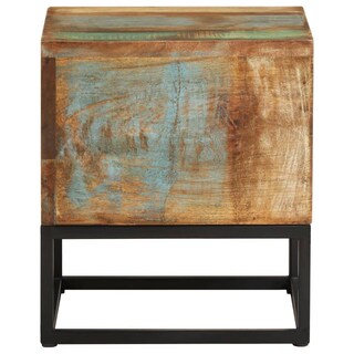 Foto 3 | Mesa Auxiliar Vidaxl De Madera Maciza Reciclada De 30 X 30 X 33 Cm Con Patas De Hierro - Venta Internacional.