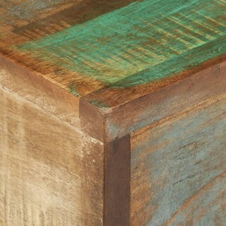 Foto 4 | Mesa Auxiliar Vidaxl De Madera Maciza Reciclada De 30 X 30 X 33 Cm Con Patas De Hierro - Venta Internacional.