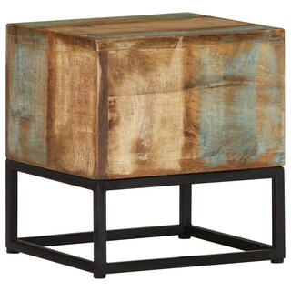 Foto 7 | Mesa Auxiliar Vidaxl De Madera Maciza Reciclada De 30 X 30 X 33 Cm Con Patas De Hierro - Venta Internacional.