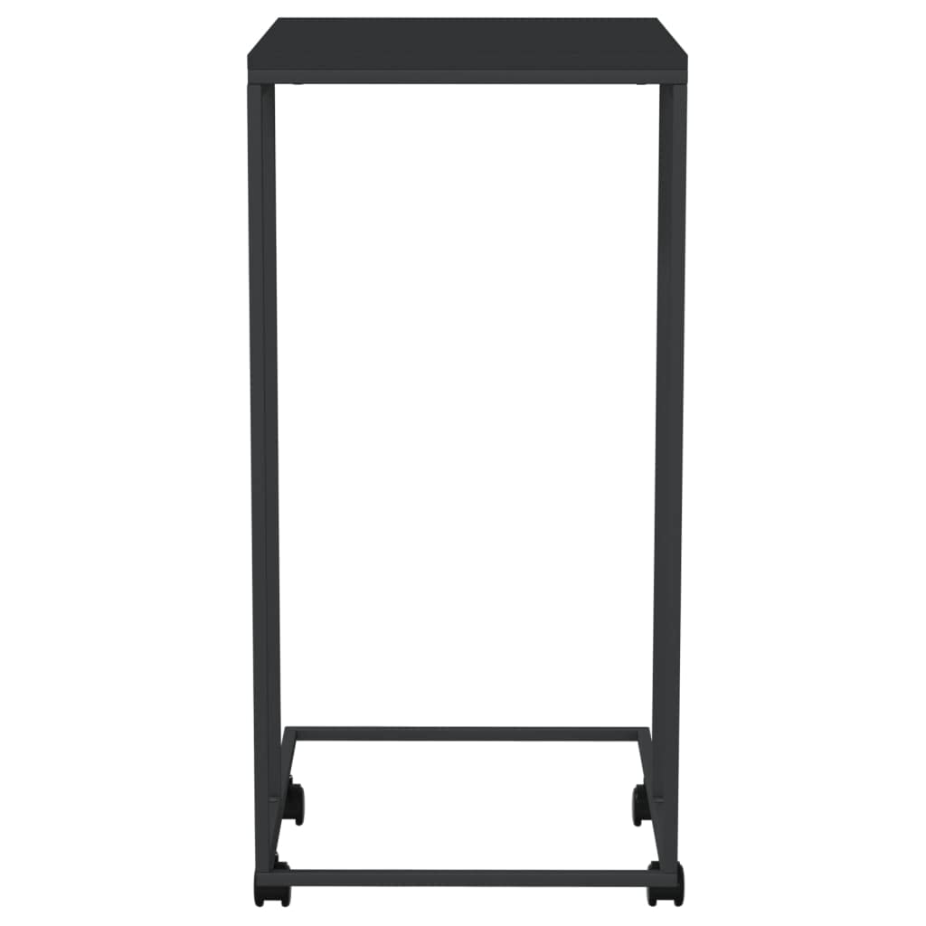 Foto 5 pulgar | Mesa Auxiliar Vidaxl En Forma De C Con Ruedas De Madera De Ingeniería Negra - Venta Internacional.