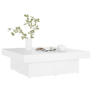 Foto 3 | Mesa De Café Vidaxl De Madera De Ingeniería Blanca 90x90x28 Cm - Venta Internacional.