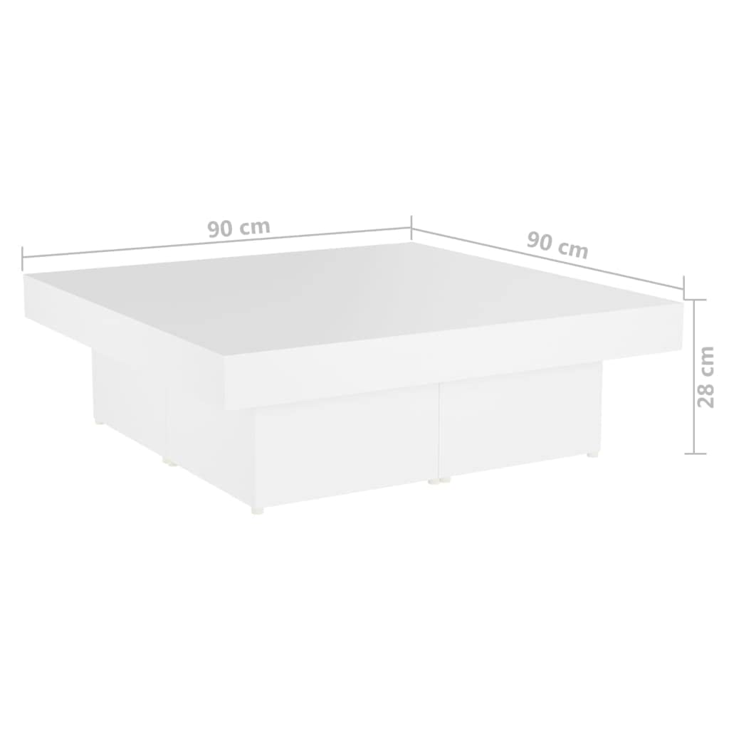 Foto 8 pulgar | Mesa De Café Vidaxl De Madera De Ingeniería Blanca 90x90x28 Cm - Venta Internacional.