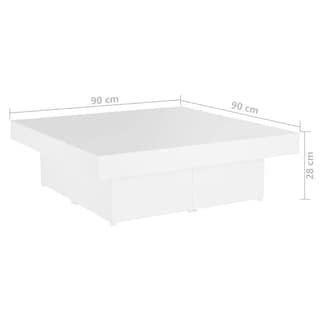 Foto 7 | Mesa De Café Vidaxl De Madera De Ingeniería Blanca 90x90x28 Cm - Venta Internacional.