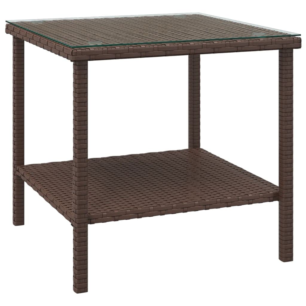 Foto 2 pulgar | Mesa Auxiliar Vidaxl De Poliratán Marrón De 45 X 45 X 45 Cm Con Almacenamiento - Venta Internacional.