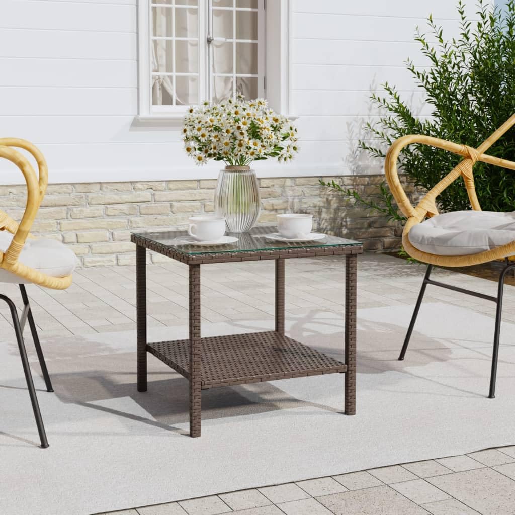 Foto 3 pulgar | Mesa Auxiliar Vidaxl De Poliratán Marrón De 45 X 45 X 45 Cm Con Almacenamiento - Venta Internacional.