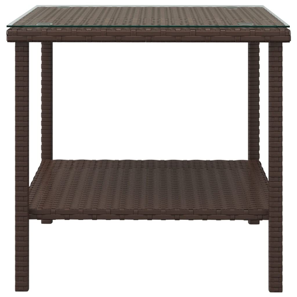 Foto 3 | Mesa Auxiliar Vidaxl De Poliratán Marrón De 45 X 45 X 45 Cm Con Almacenamiento - Venta Internacional.