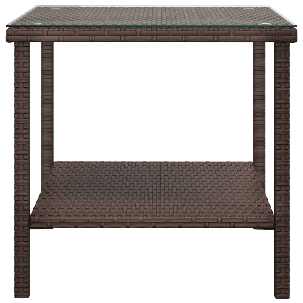 Foto 4 | Mesa Auxiliar Vidaxl De Poliratán Marrón De 45 X 45 X 45 Cm Con Almacenamiento - Venta Internacional.