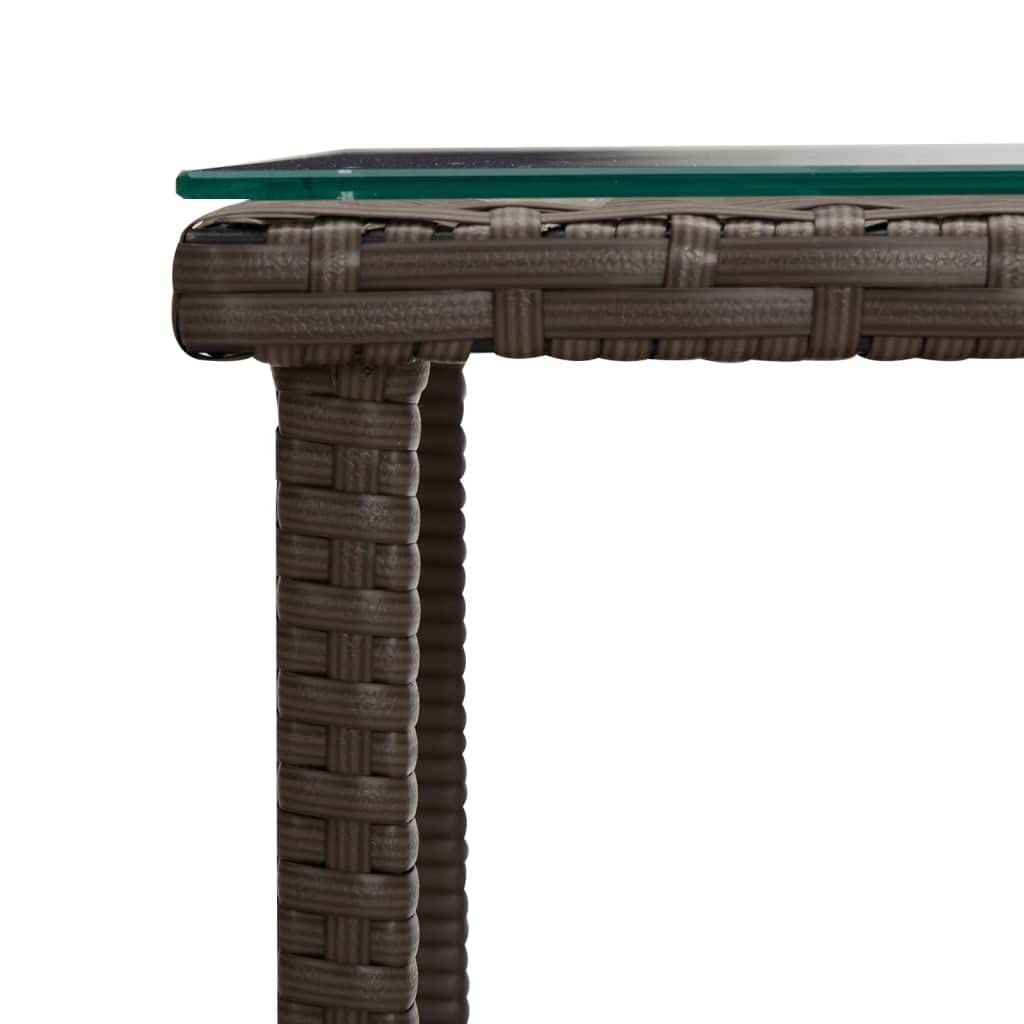 Foto 5 | Mesa Auxiliar Vidaxl De Poliratán Marrón De 45 X 45 X 45 Cm Con Almacenamiento - Venta Internacional.