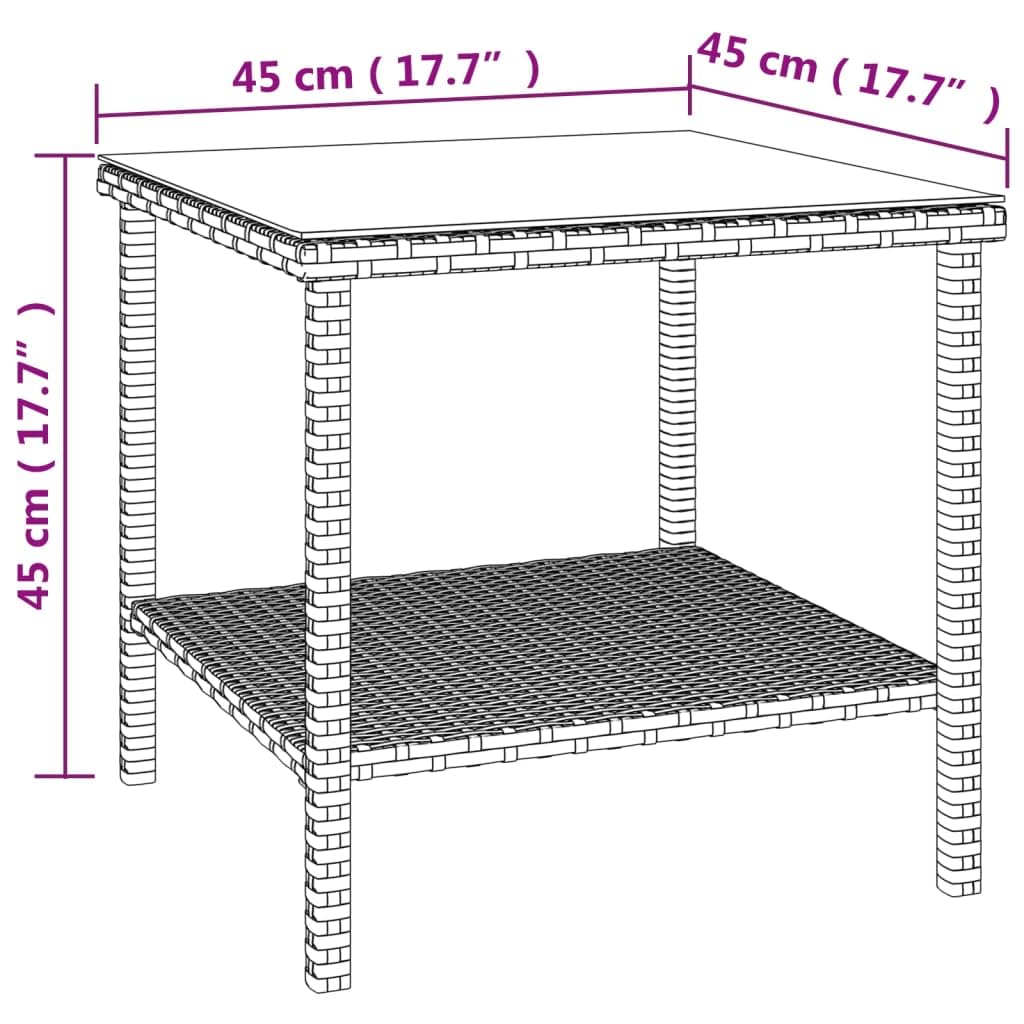 Foto 6 | Mesa Auxiliar Vidaxl De Poliratán Marrón De 45 X 45 X 45 Cm Con Almacenamiento - Venta Internacional.