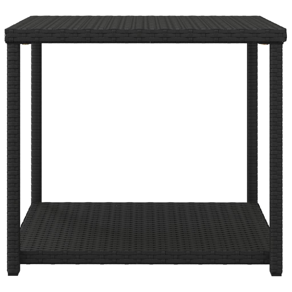 Foto 4 | Mesa Auxiliar Vidaxl  Duradera  De Poliratán Negro  Diseño De 2 Capas - Venta Internacional.