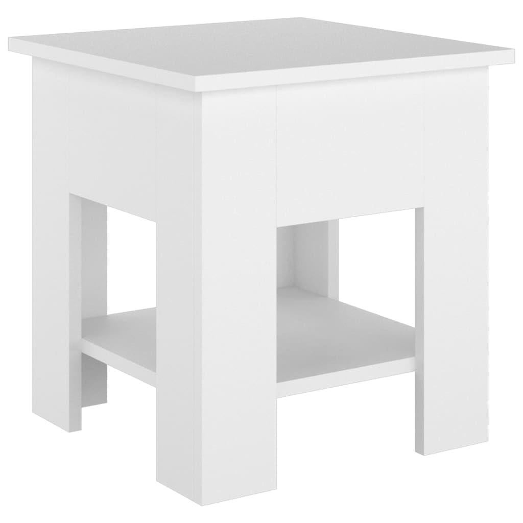 Mesa De Café Vidaxl Moderna Blanca Con Estante De Almacenamiento De 40 X 40 X 42 Cm - Venta Internacional.