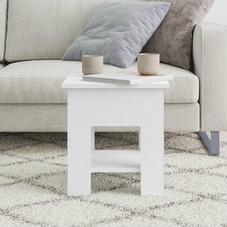 Foto 3 | Mesa De Café Vidaxl Moderna Blanca Con Estante De Almacenamiento De 40 X 40 X 42 Cm - Venta Internacional.