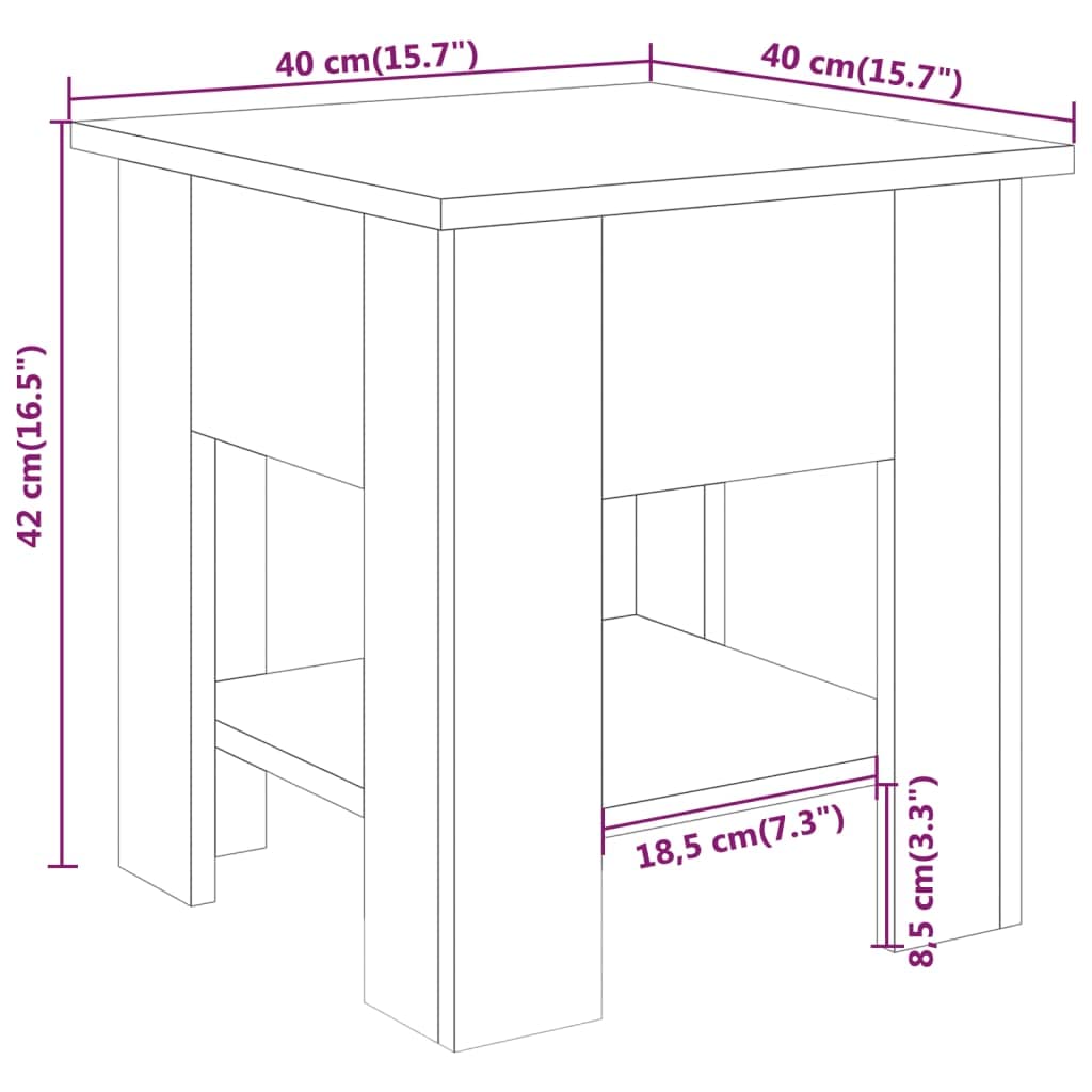 Foto 7 pulgar | Mesa De Café Vidaxl Moderna Blanca Con Estante De Almacenamiento De 40 X 40 X 42 Cm - Venta Internacional.