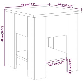 Foto 7 | Mesa De Café Vidaxl Moderna Blanca Con Estante De Almacenamiento De 40 X 40 X 42 Cm - Venta Internacional.