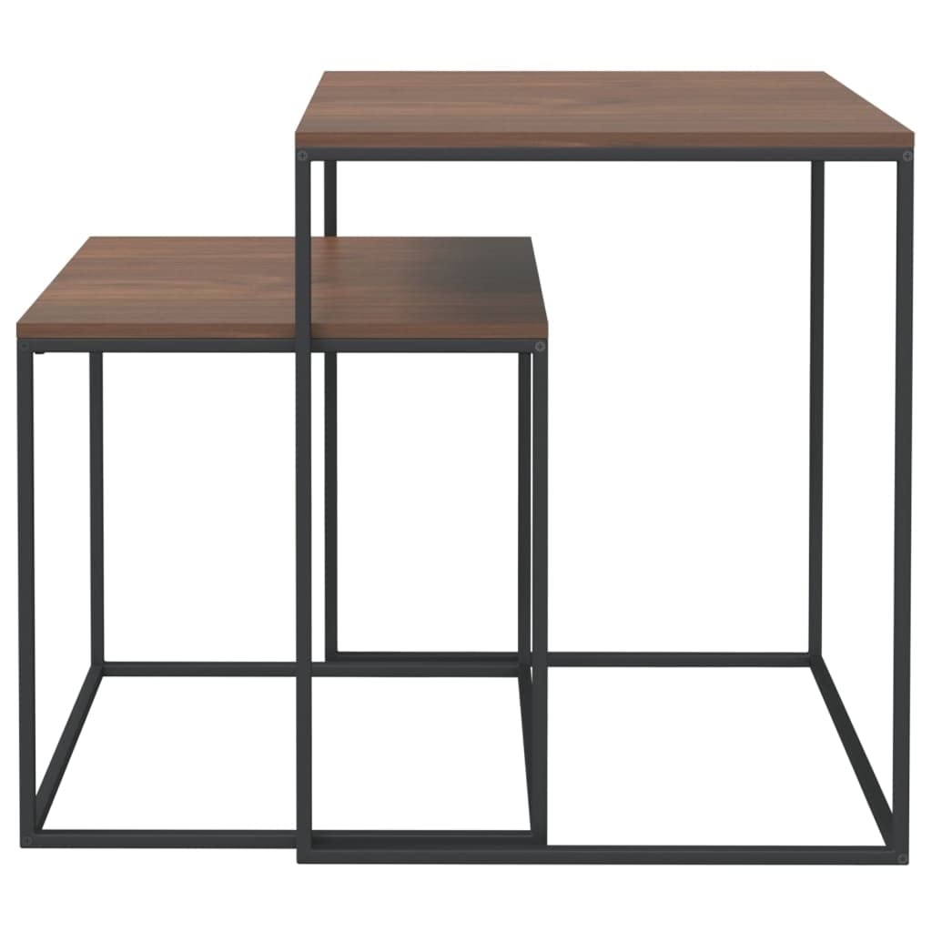 Foto 3 | Juego De Mesa De Café Vidaxl  Madera De Ingeniería Negra Y Metal  X2 - Venta Internacional.