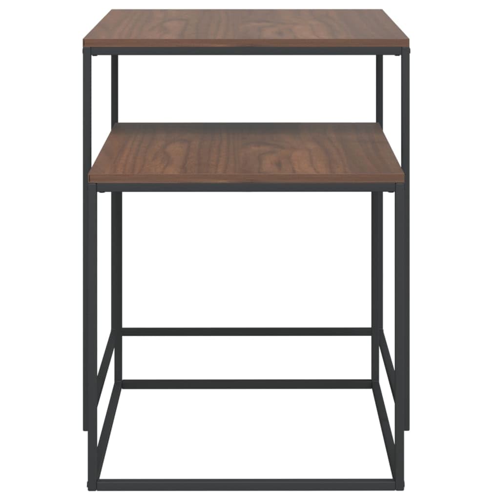 Foto 4 | Juego De Mesa De Café Vidaxl  Madera De Ingeniería Negra Y Metal  X2 - Venta Internacional.