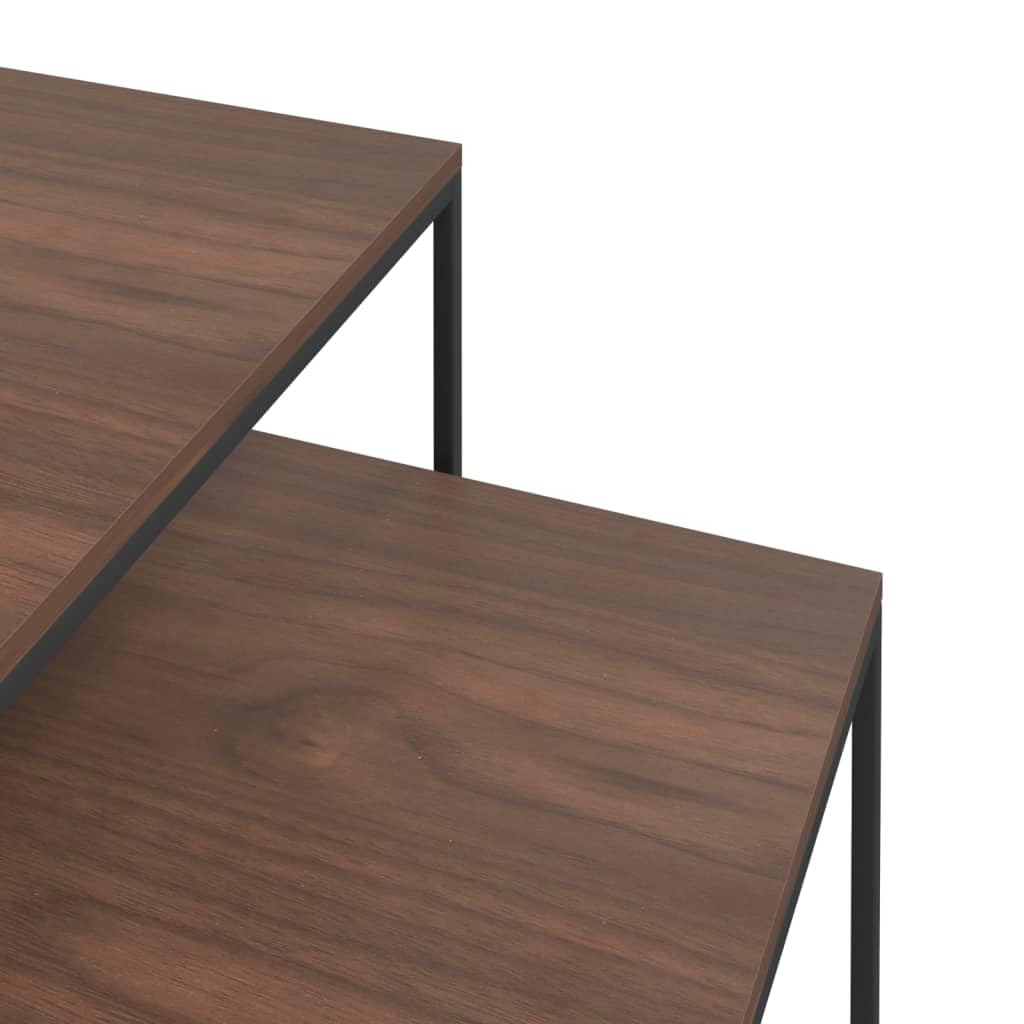 Foto 6 | Juego De Mesa De Café Vidaxl  Madera De Ingeniería Negra Y Metal  X2 - Venta Internacional.