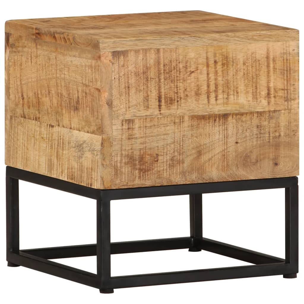 Mesa Auxiliar Vidaxl De Mango Rugoso 30x30x33 Cm - Venta Internacional.