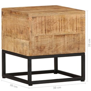 Foto 5 | Mesa Auxiliar Vidaxl De Mango Rugoso 30x30x33 Cm - Venta Internacional.