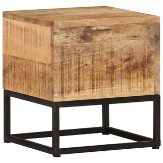 Foto 6 | Mesa Auxiliar Vidaxl De Mango Rugoso 30x30x33 Cm - Venta Internacional.