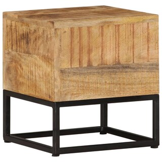 Foto 7 | Mesa Auxiliar Vidaxl De Mango Rugoso 30x30x33 Cm - Venta Internacional.