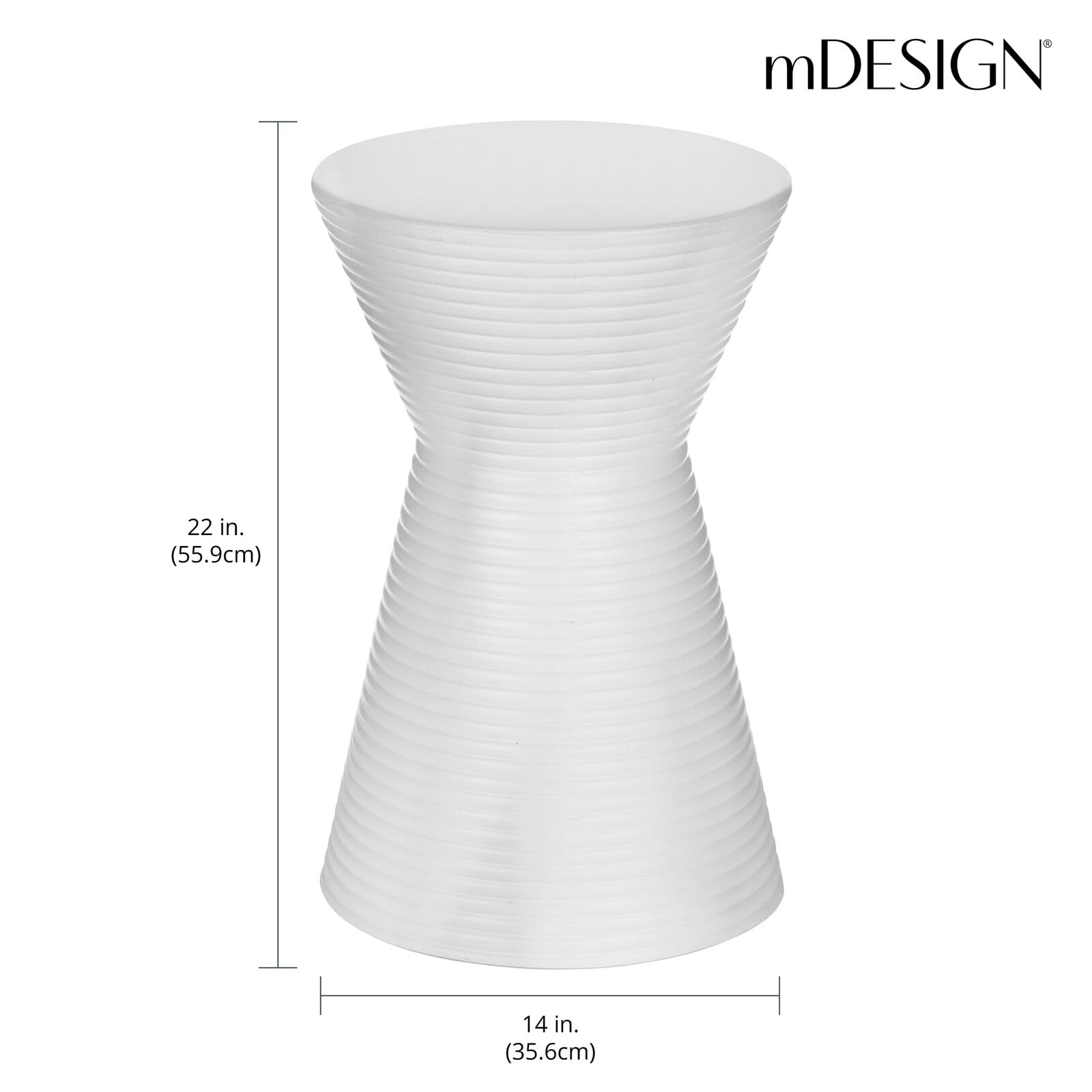 Foto 2 | Mesa Auxiliar Mdesign Redonda Con Forma De Reloj De Arena  Hormigón Blanco  56 Cm - Venta Internacional.