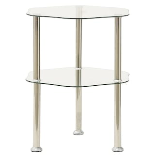 Foto 1 | Mesa Auxiliar Vidaxl De Vidrio Templado Transparente De 2 Niveles 38 X 38 X 50 Cm - Venta Internacional.