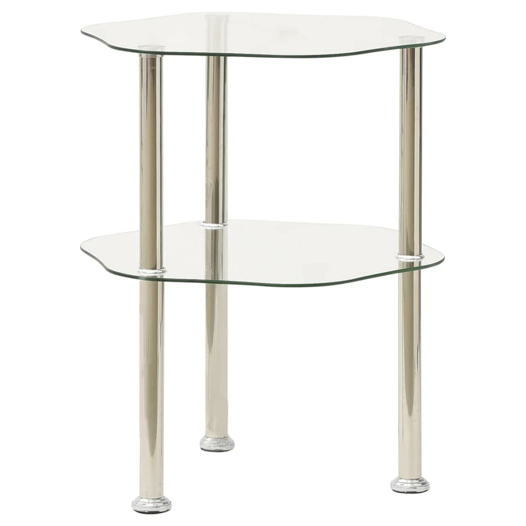 Foto 4 pulgar | Mesa Auxiliar Vidaxl De Vidrio Templado Transparente De 2 Niveles  38 X 38 X 50 Cm - Venta Internacional.