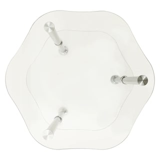 Foto 4 | Mesa Auxiliar Vidaxl De Vidrio Templado Transparente De 2 Niveles 38 X 38 X 50 Cm - Venta Internacional.