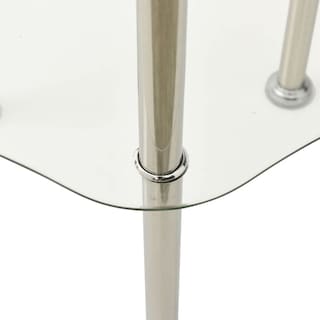 Foto 5 | Mesa Auxiliar Vidaxl De Vidrio Templado Transparente De 2 Niveles 38 X 38 X 50 Cm - Venta Internacional.
