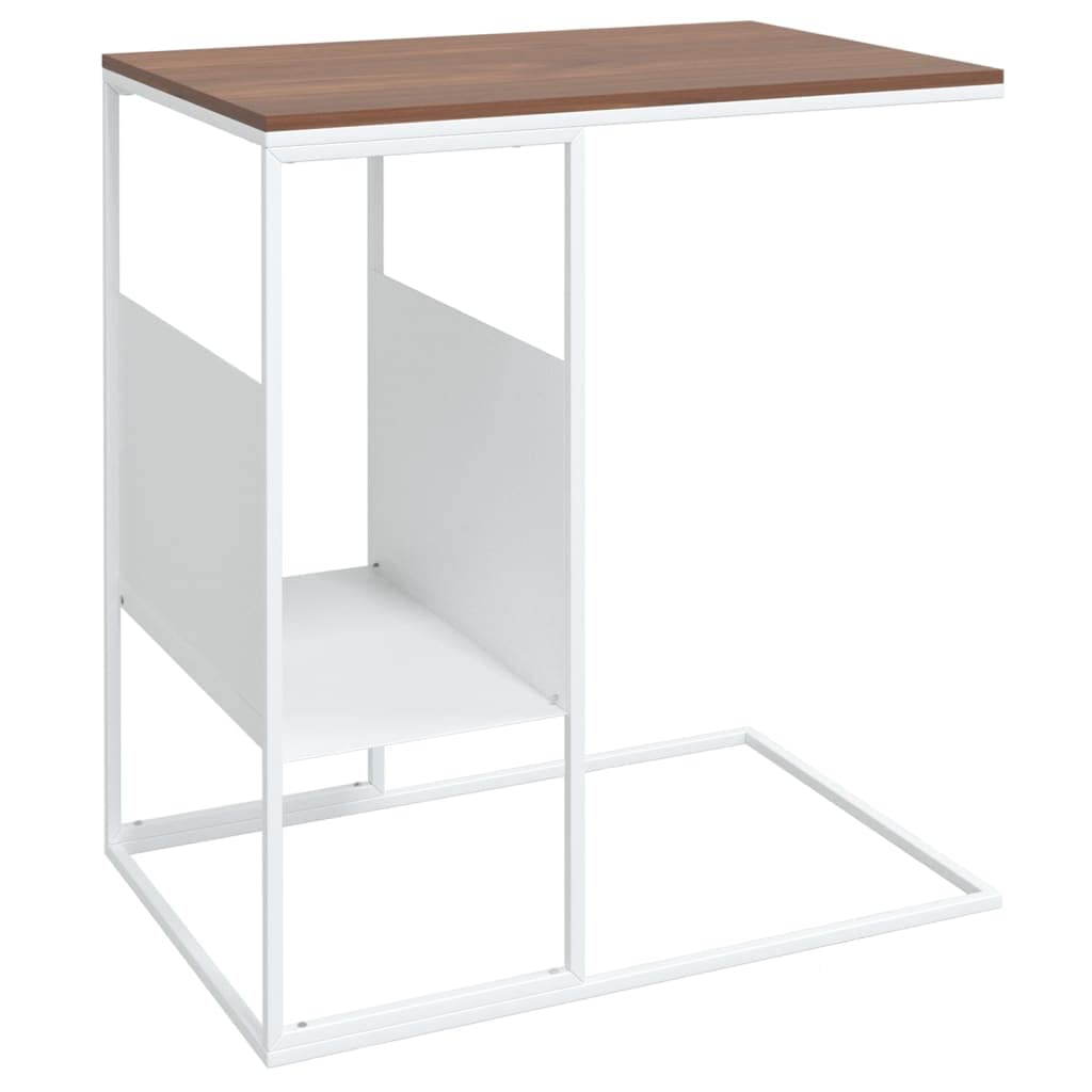 Mesa Auxiliar Vidaxl Con Estructura De Hierro Y Madera Diseñada Con Almacenamiento - Venta Internacional.