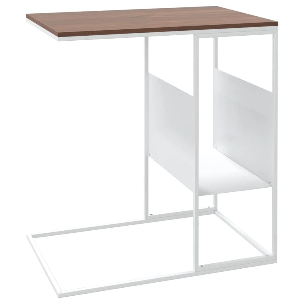 Foto 5 | Mesa Auxiliar Vidaxl Con Estructura De Hierro Y Madera Diseñada Con Almacenamiento - Venta Internacional.