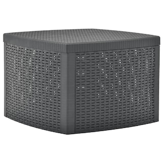 Foto 1 | Mesa Auxiliar Vidaxl De Plástico Antracita Con Aspecto De Ratán Con Almacenamiento - Venta Internacional.