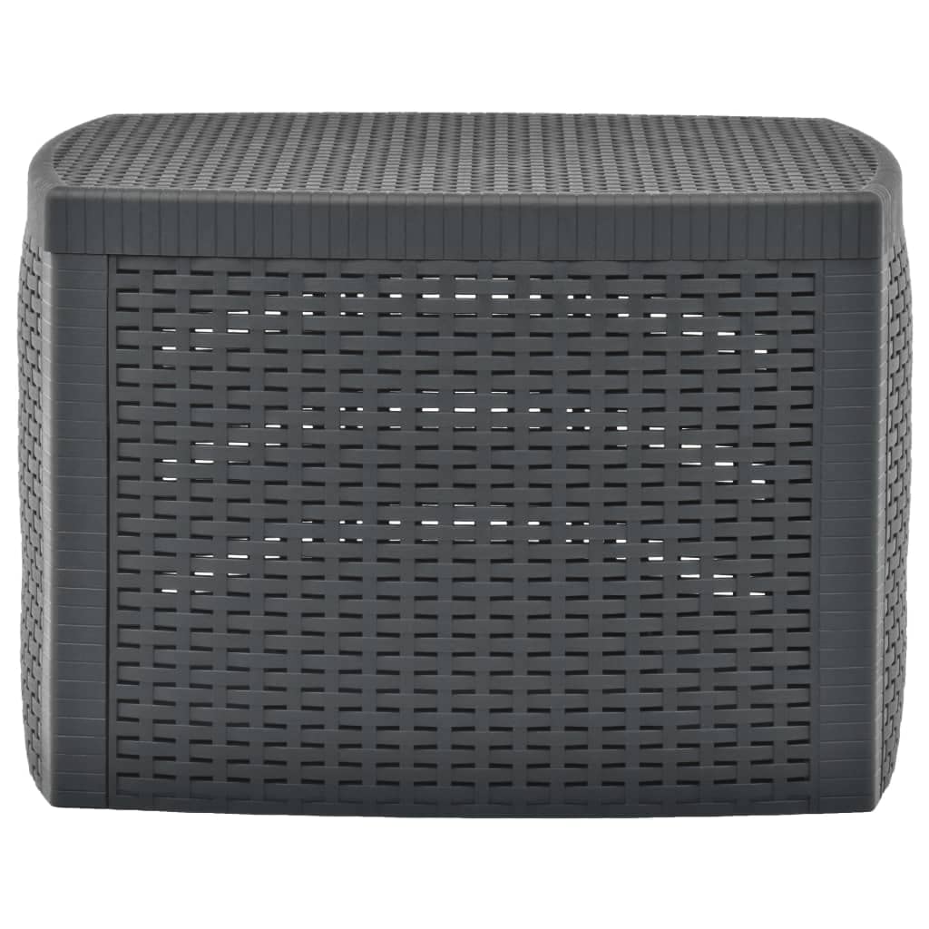 Foto 3 pulgar | Mesa Auxiliar Vidaxl De Plástico Antracita Con Aspecto De Ratán Con Almacenamiento - Venta Internacional.