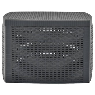 Foto 2 | Mesa Auxiliar Vidaxl De Plástico Antracita Con Aspecto De Ratán Con Almacenamiento - Venta Internacional.