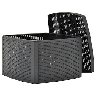 Foto 3 | Mesa Auxiliar Vidaxl De Plástico Antracita Con Aspecto De Ratán Con Almacenamiento - Venta Internacional.