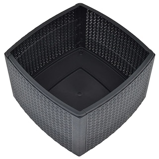 Foto 4 | Mesa Auxiliar Vidaxl De Plástico Antracita Con Aspecto De Ratán Con Almacenamiento - Venta Internacional.